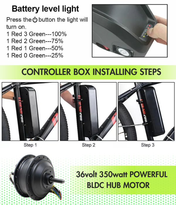 36 volt 350 watt hub motor conversion kit